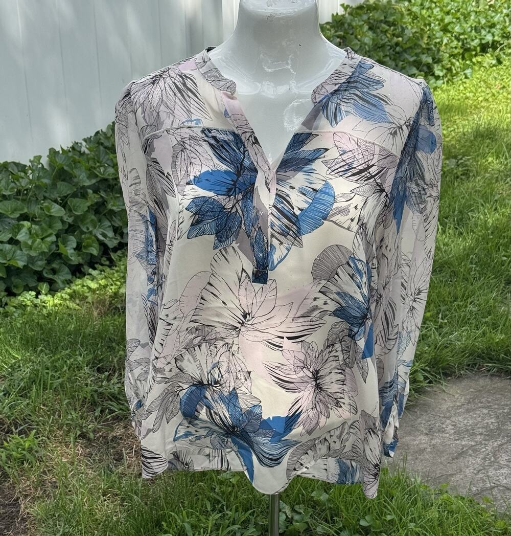 Rebecca Taylor Floral Silk Top Size 6